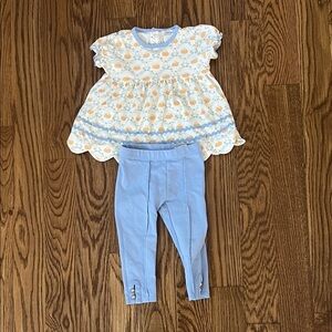 Janie and Jack Blue and White Floral Kids Matching Set